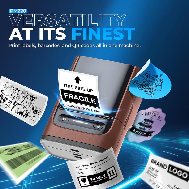 Nelko Label Maker Machine with Tape, PM220 Bluetooth Label Printer, 2 Inch Portable Thermal Printer for Small Business, Address, Logo, Clothing, Sticker Printer for Phones & PC, 1 Count, Maroon - Image 5